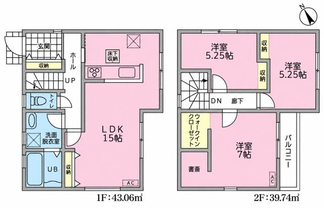 福岡市城南区友丘4丁目第1-5棟（1号棟）の間取り|全居室収納付きで便利です。