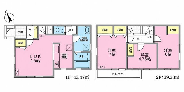 福岡市城南区友丘4丁目第1-5棟（2号棟）の間取り|全居室収納付きで便利です。