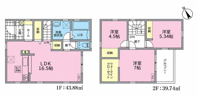 福岡市城南区友丘4丁目第1-5棟（3号棟）の間取り|全居室収納付きで便利です。