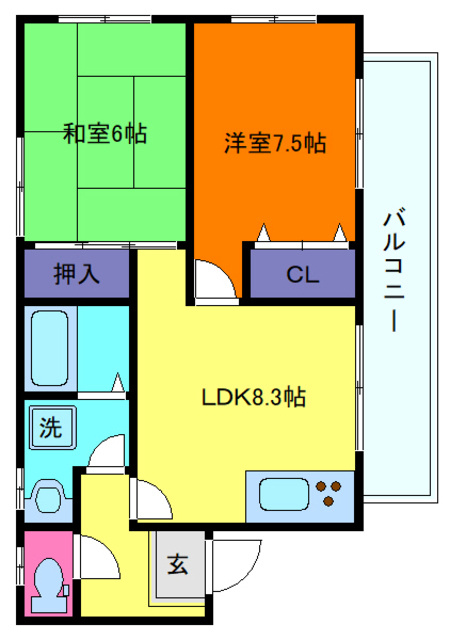 神戸市東灘区甲南町２丁目の賃貸マンションの間取り