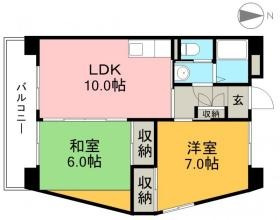 インペリアル西本Ⅱの間取り|間取り図