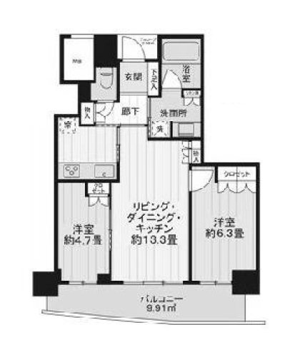 大阪ひびきの街 ザ・サンクタスタワーの間取り