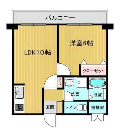 生駒市東松ケ丘の賃貸マンションの間取り