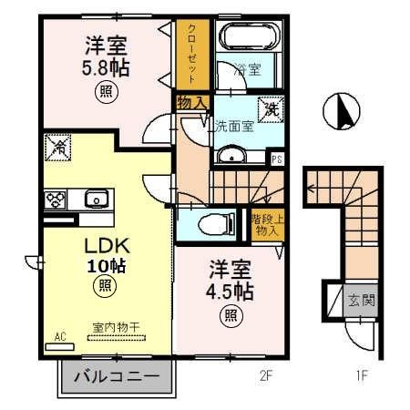 シャトン　A棟の間取り