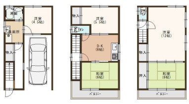 【間取り】 | 北條町貸家