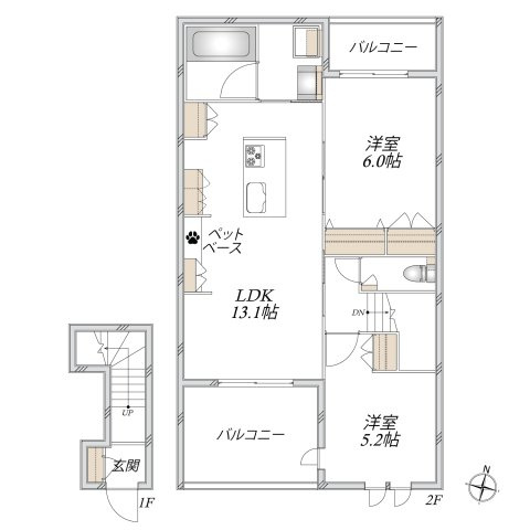 グランスタ大門　北棟の間取り