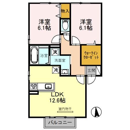 ムーンリットI B棟の間取り