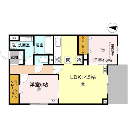 西宮市青木町のアパートの間取り