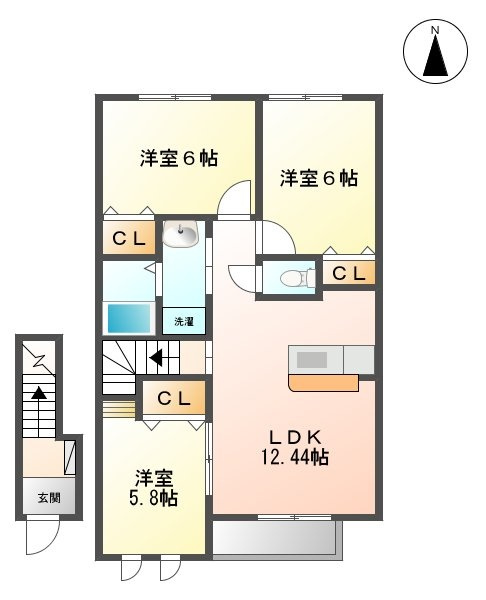 アムール弐番館の間取り
