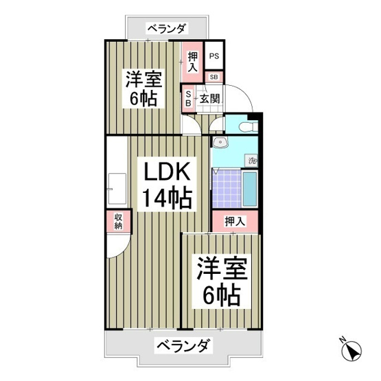 【間取り】 | 行田ハイツ1号棟