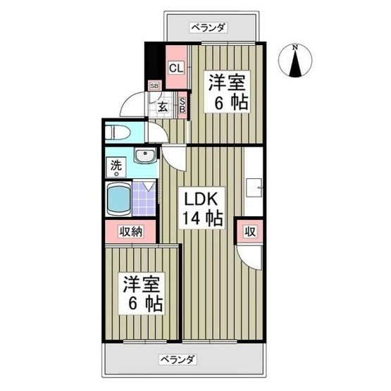 【間取り】 | 行田ハイツ2号棟
