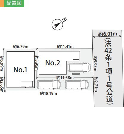 中央区清新6丁目新築戸建て　2期№1の区画図|区画図「中央区清新6丁目新築戸建て」