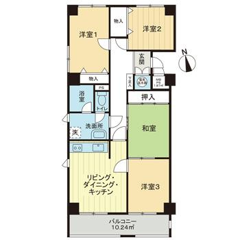 ライオンズマンション虹ヶ丘の間取り