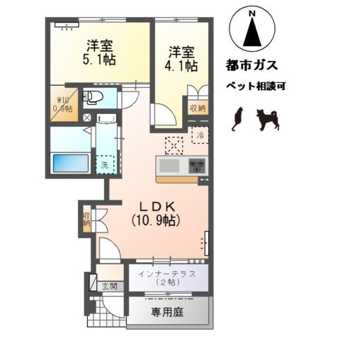 小信中島東鵜飼分新築アパートの間取り