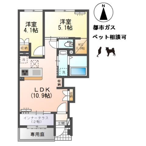 小信中島東鵜飼分新築アパートの間取り