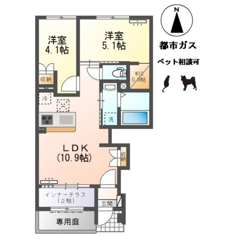 小信中島東鵜飼分新築アパートの間取り