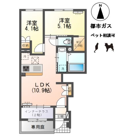 小信中島東鵜飼分新築アパートの間取り