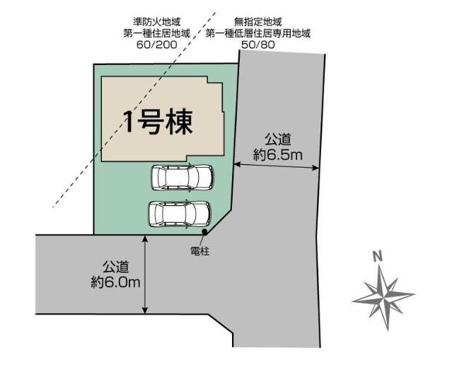 藤沢市西富2丁目新築戸建て　1号棟の区画図|区画図「藤沢市西富2丁目新築戸建て　1号棟」