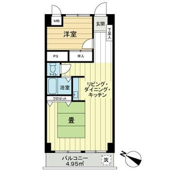 新大橋永谷マンションの間取り