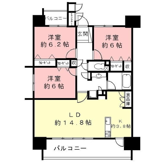 岐阜市加納本石町３丁目の賃貸マンションの間取り