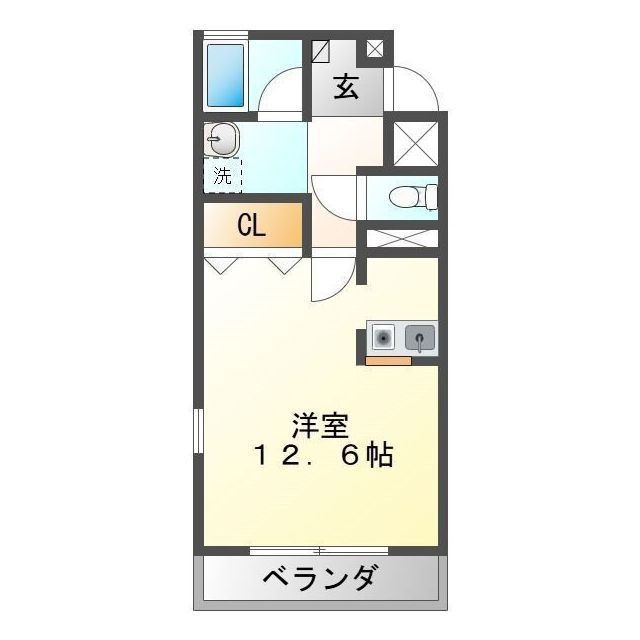 岐阜市北一色１丁目のアパートの間取り