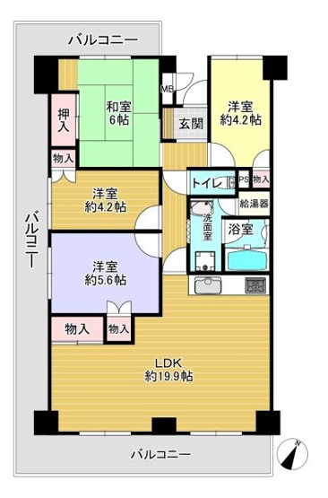 【間取り】 | 寝屋川サンハイツＢ棟