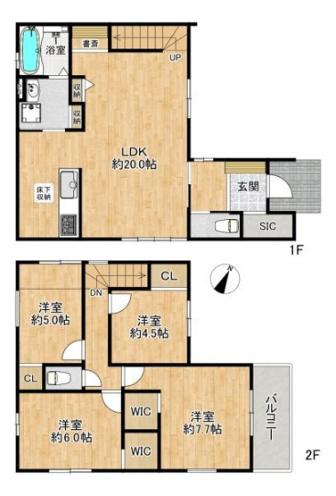 【間取り】 | 垂水区美山台3丁目　2号棟　新築戸建