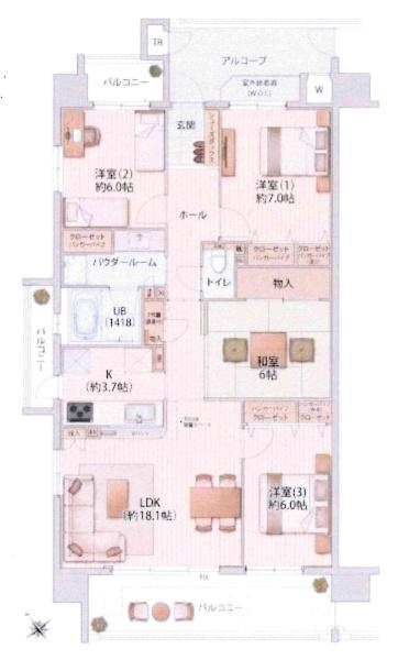 フレストアルファ岡崎の間取り|間取り図です