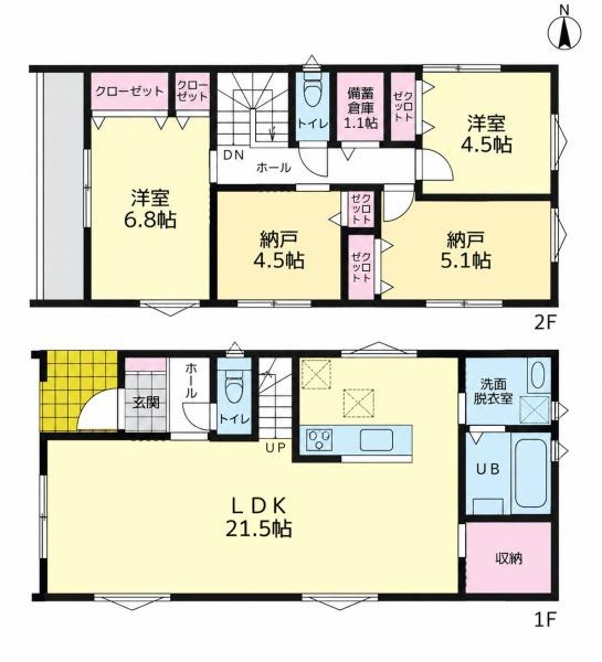 横浜市港北区下田町３丁目の新築一戸建の間取り