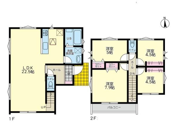 横浜市港北区下田町３丁目の新築一戸建の間取り