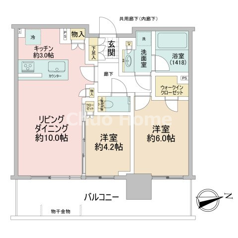 シティタワーズ東京ベイウエストタワーの間取り|全室にバルコニーが面している明るいお部屋です