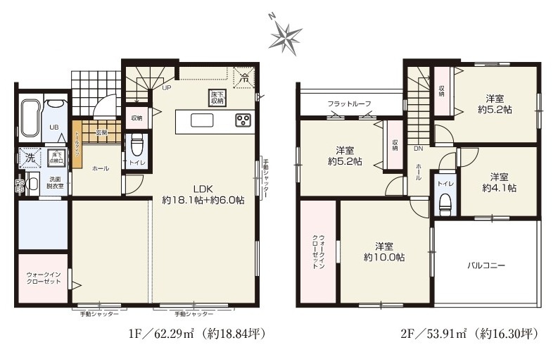 日立市川尻町　１期　新築戸建ての間取り|間取り図です♪
実際の空間の広さや陽当たり、風通しなどは現地でご確認できます♪