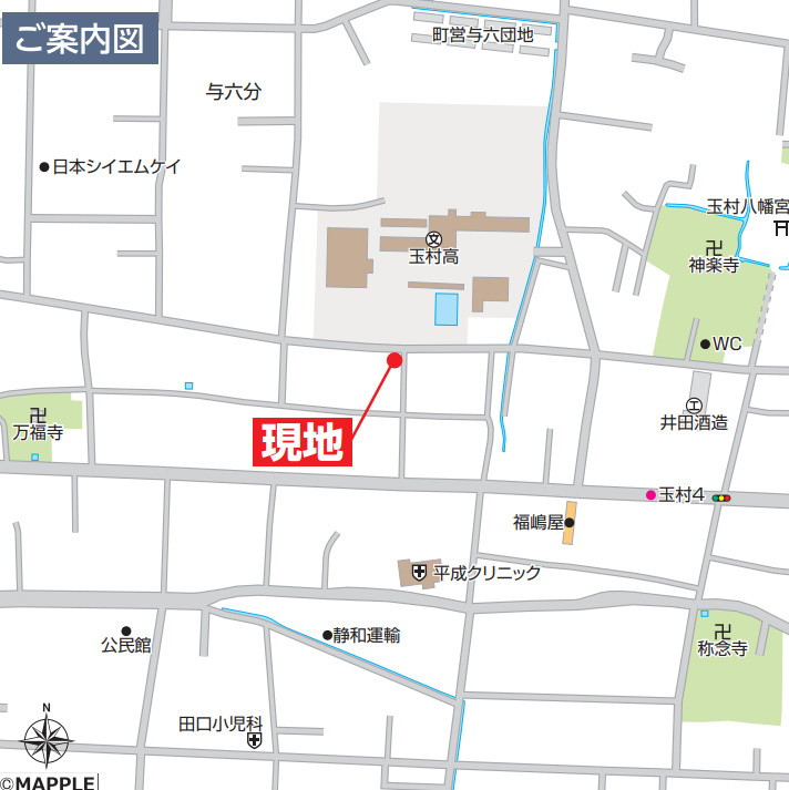 【新築】玉村町上新田　限定１棟　ハートフルタウン　新築建売の地図