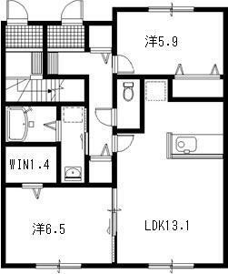 ルーチェ善導寺　B棟の間取り