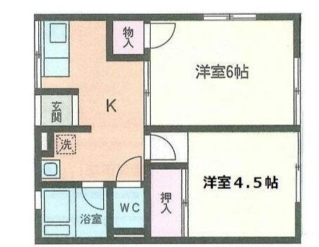 【間取り】 | シティハイムホリウチ | コンパクトな2Kの間取りです！