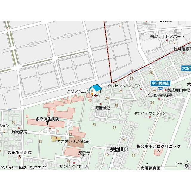 アムール 美園の地図
