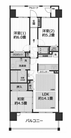 【間取り】 | コスモシティ梅小路公園