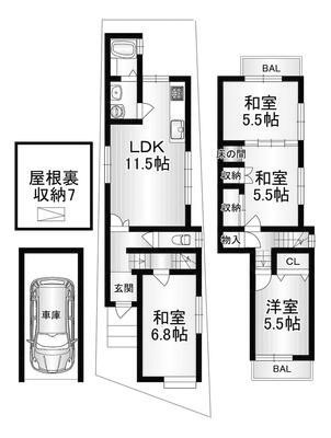 【間取り】 | 大枝中山町　一戸建