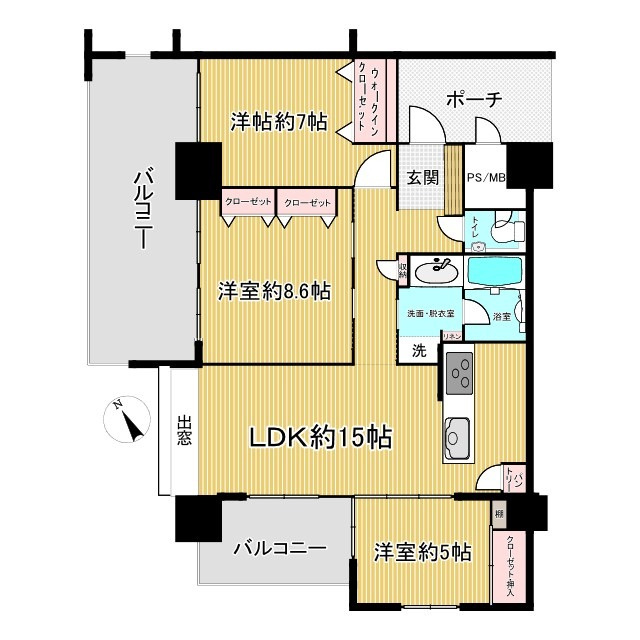 ミルコマンション宜野湾大山ビューの間取り