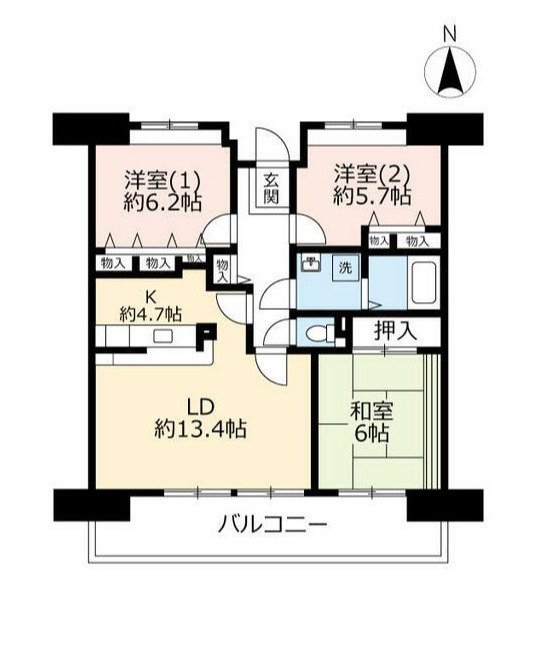 UR西宮マリナパークシティ丘のある街　3号棟の間取り