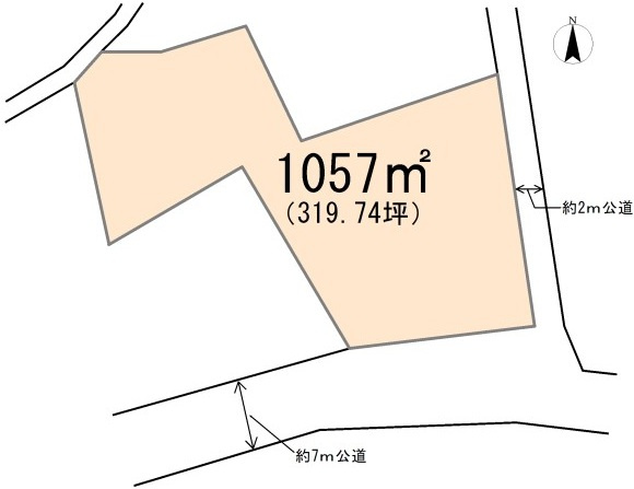 比企郡滑川町月輪　土地319坪の土地図