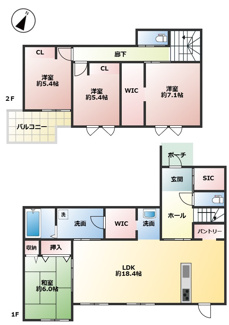 【間取り】 | 筑紫が丘４丁目　新築戸建 | 図面と現況が異なる場合は現況を優先します