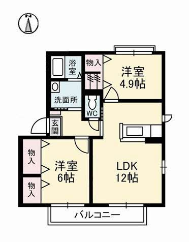 ラ・ベルターナⅢ A棟の間取り