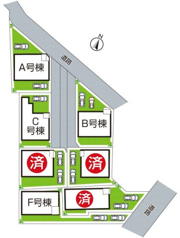 尼崎市西昆陽　新築一戸建ての区画図|全7区画