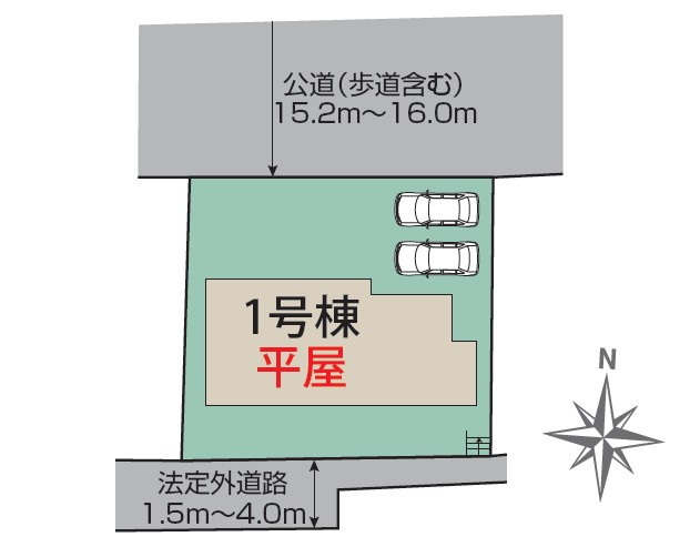 新築　みどり市大間々町大間々　1号棟　Blooming Gardenの区画図|全1区画の物件です。土地約87坪。