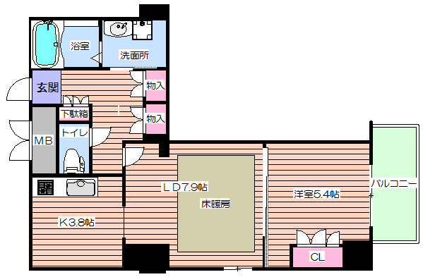 【間取り】 | エルヴェ東天満