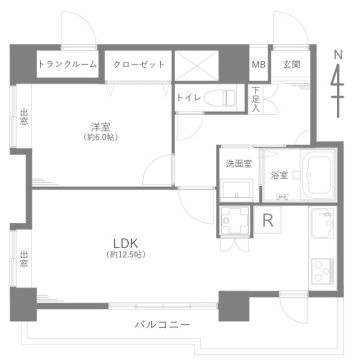 オークハウス浅草の間取り|南向き・角部屋住戸につきまして日当たり・通風良好。新規リフォームマンション。安心のアフターサービス保証付きですのでご購入後も安心して暮らせます。