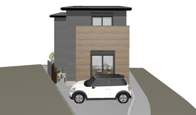 【外観パース】 | 下鴨膳部町　新築戸建【建築条件付土地・自由設計】