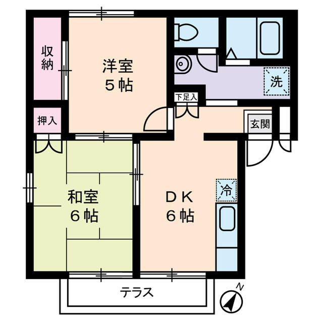 エステートピア・ｕ５号棟の間取り