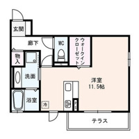 【間取り】 | リベルテ草津 | 洋室11.5帖のワンルームです。